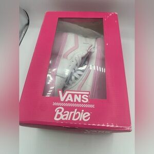 Vans x Barbie SK8-HI Tapered Stackform White Pink Leather Shoes Womens Size 7.5